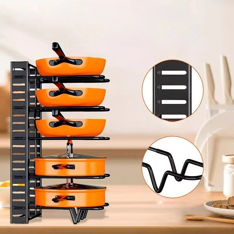 1PC Multi Layer Storage Rack, Kitchen Lid Rack, Adjustable Storage Rack, Vertical Multifunctional Countertop Storage Rack