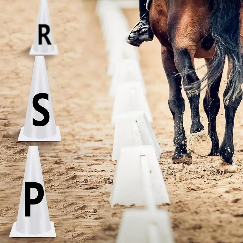 Cones for Sports Training White Dressage Cones with Letters Sports Training Cones Horse Training Equipment for Equestrian Sports 3