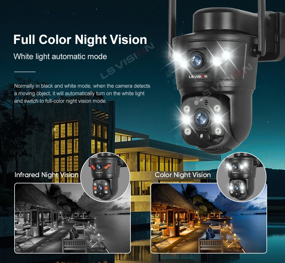 LS VISION 4G Solar Cameras 8MP Outdoor Trail Camera WiFi Security Camera Night V