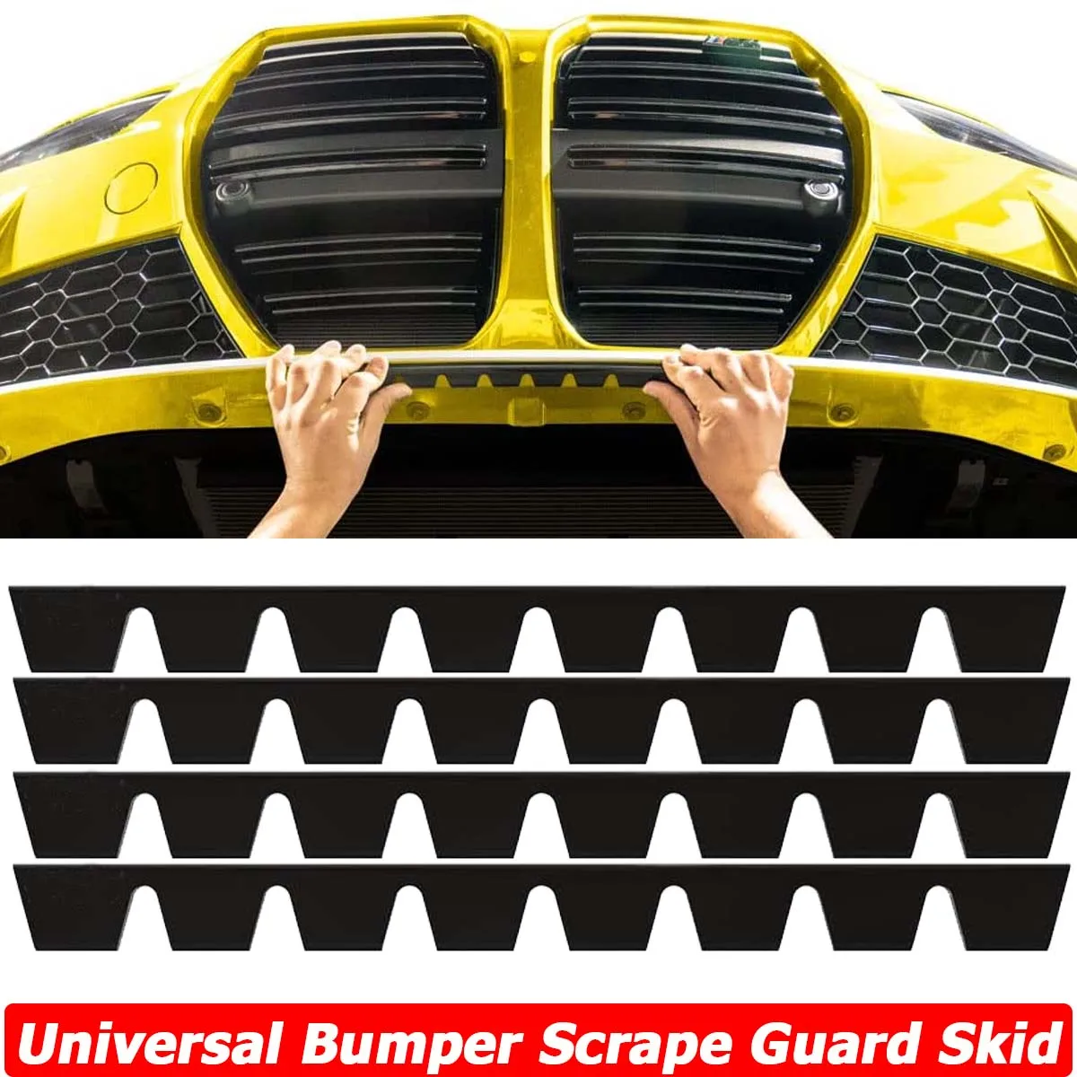 8PCS/SET Front Bumper Scrape Guard Skid Plate Anti Collision For