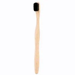 Eco - Friendly Bamboo Handle Dog Toothbrush for Gentle Oral Care and Grooming (Black Flat)