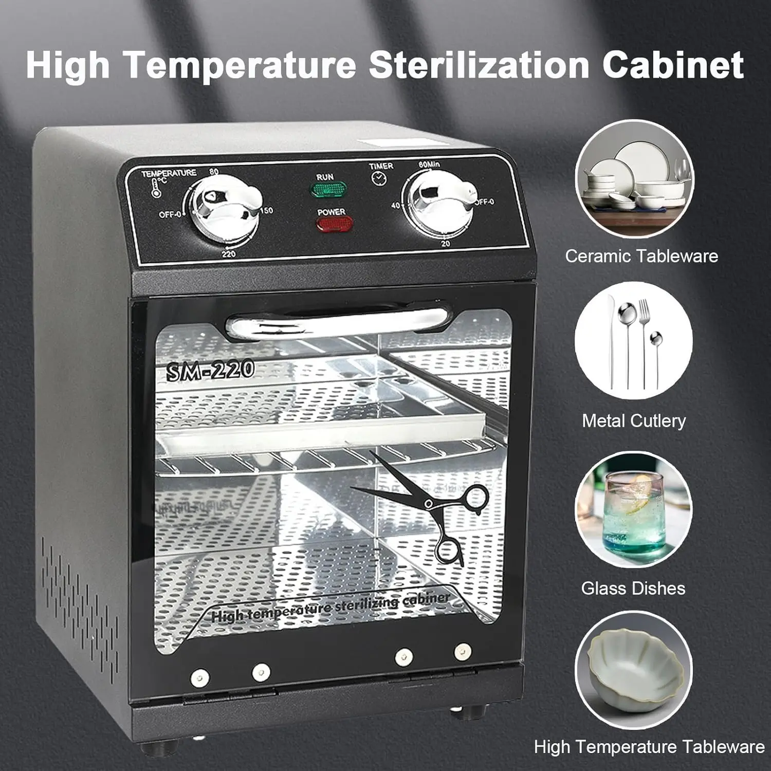 Sterilizer Nail Tool Cleaning Machine Large Capacity Timer 8L Multifunctional High Temperature Dry Box Stainless Steel For Home nail tool sterilizer
