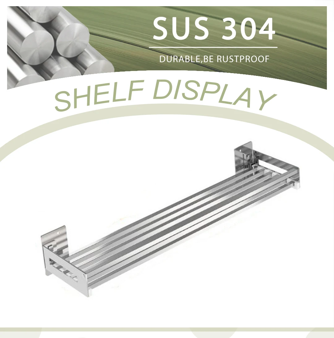 Description Picture 6 of itemSpice Rack Wall Mount Kitchen Spice Organizer Storage Shelf Stainless Steel Shelves Holder for Kitchen Bathroom Household Items