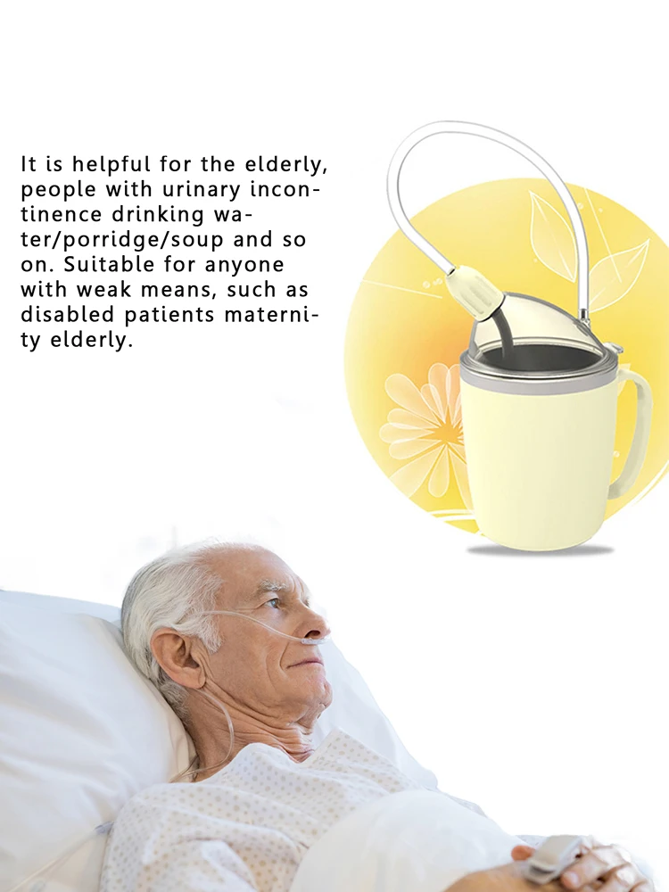 Sippy Cup with Straw for Liquids Water | Convalescent Feeding Cup for Elderly & Patients | 350ML Drinking Cup with Straw for Dis