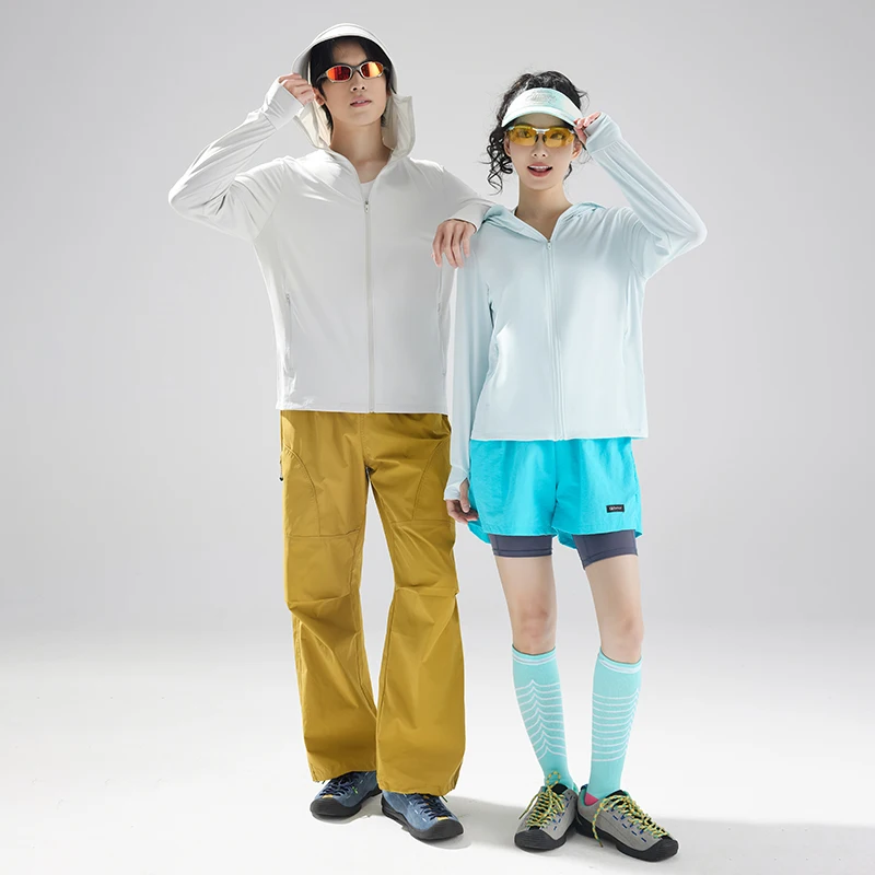 여름 야외 낚시 캐주얼 자외선 차단 의류 커플용 가볍고 통기성 좋은 후드형 자외선 차단 의류