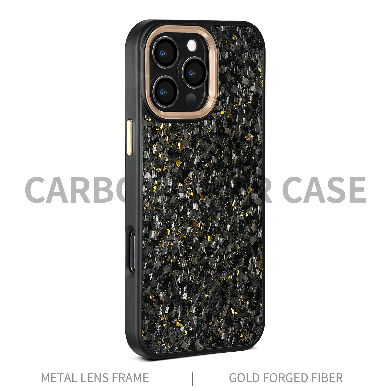 Glossy Metal Frame Real Carbon Fiber Shockproof Wireless Charging Case