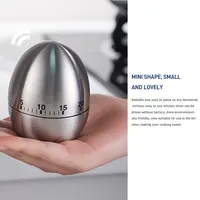 Minuterie mécanique de cuisine créative en acier inoxydable, type œuf, 60 apprentis, rappel de cuisson, 1 pièce 2