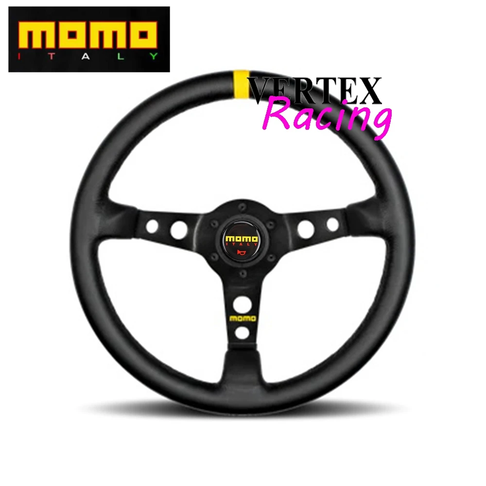 

Universal 350MM Racing MOMO STEERING WHEEL Drift Rally JDM Suede Leather Steering Wheel Volantes For Toyota Honda BMW VW NISSAN