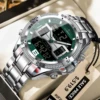 POEDAGAR Sports Luxury Man Wristwatch Dual Time Display Digital Week Date LED Luminous Men Watch Electronic Quartz Men's Watches