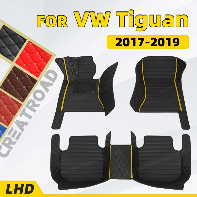 

Custom Car Floor Mats For Volkswagen VW Tiguan 2017 2018 2019 Auto Foot Pads Automobile Carpet Cover interior accessories