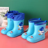 New Hot Sale Of The Season Children's Rain Boots Fleece Lined Removable Mid-Calf Baby Boots Boys Girls Anti-Slip Toddler Glue Sh