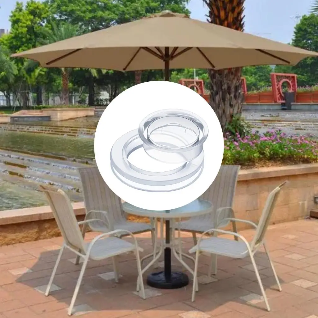 Umbrella Thicker Hole Ring Plug and Cap Set for Glass Outdoors Patio Garden Deck Table 2 Inch Clear Standard Size umbrella repair parts