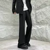 Solid Color Suit Pants Men Fashion Society Mens Dress Pants Korean Loose Straight Flared Pants Mens Office Formal Trousers M-2XL 2