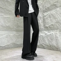 Solid Color Suit Pants Men Fashion Society Mens Dress Pants Korean Loose Straight Flared Pants Mens Office Formal Trousers M-2XL 2