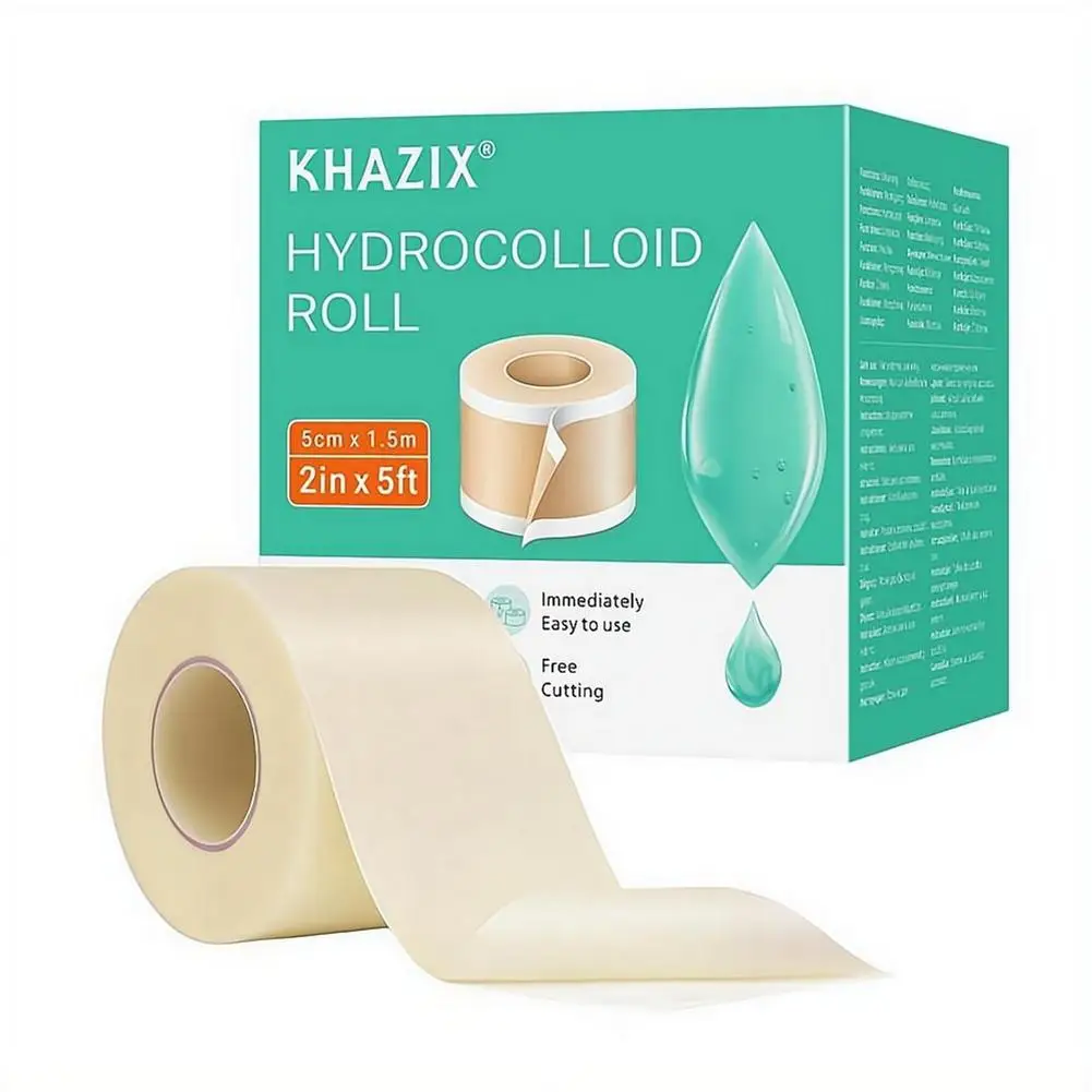 Hydrocolloid Adhesive Healing Roll - Waterproof Bandages for Acne, Burns & Wound Care (2in x 5ft)