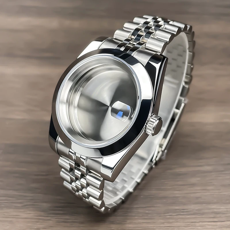 1個 39mm DJ フルブラック レッドガスケット NH35 ケース 溝付きベゼル