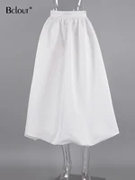 Bclout Elegant Long White Skirts Women 2023 Fashion High Waist Black Loose Party Skirts Autumn Pleated Midi Skirt Female Vintage - Image 4