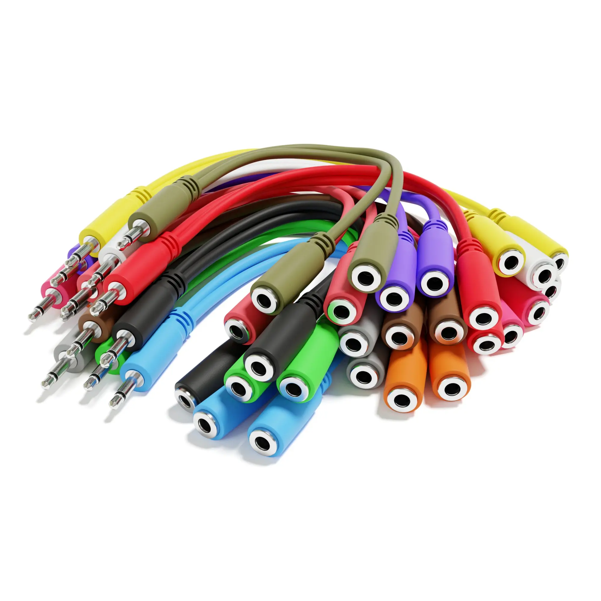 ExcelValley - 5-Pack Моно Разветвитель Y Патч Кабели TS 3 5мм 1/8" Eurorack Синт Синтезатор |