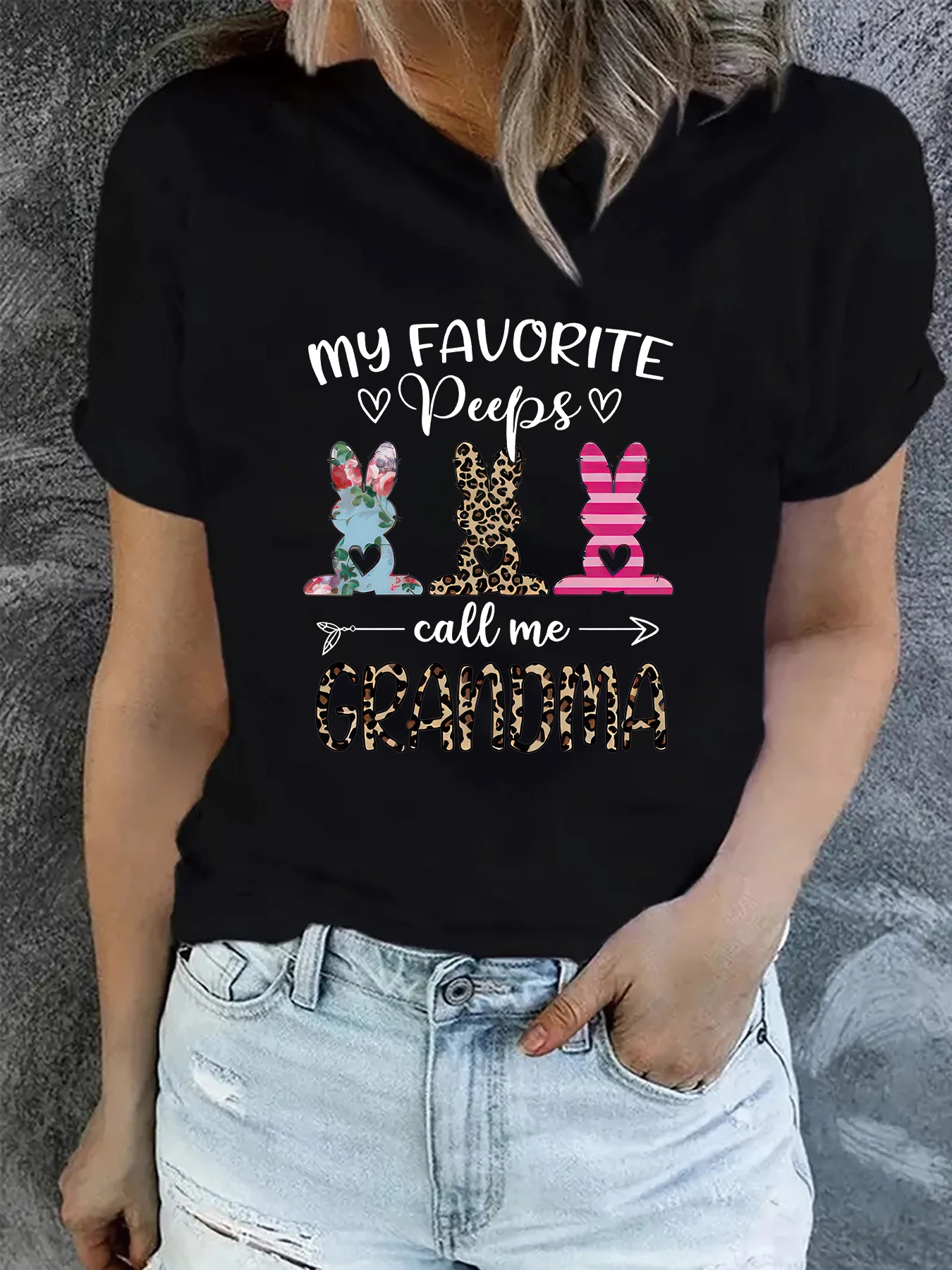 

Creative Design My Favorite Rabbit Graphic Funny T-Shirt Women Summer Fashion Harajuku Casual Round Neck Short sleeve