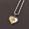 Hot Selling Customization Gold Plated Copper Iced Out Heart Shape Photo Pendant Sublimation Necklace 5