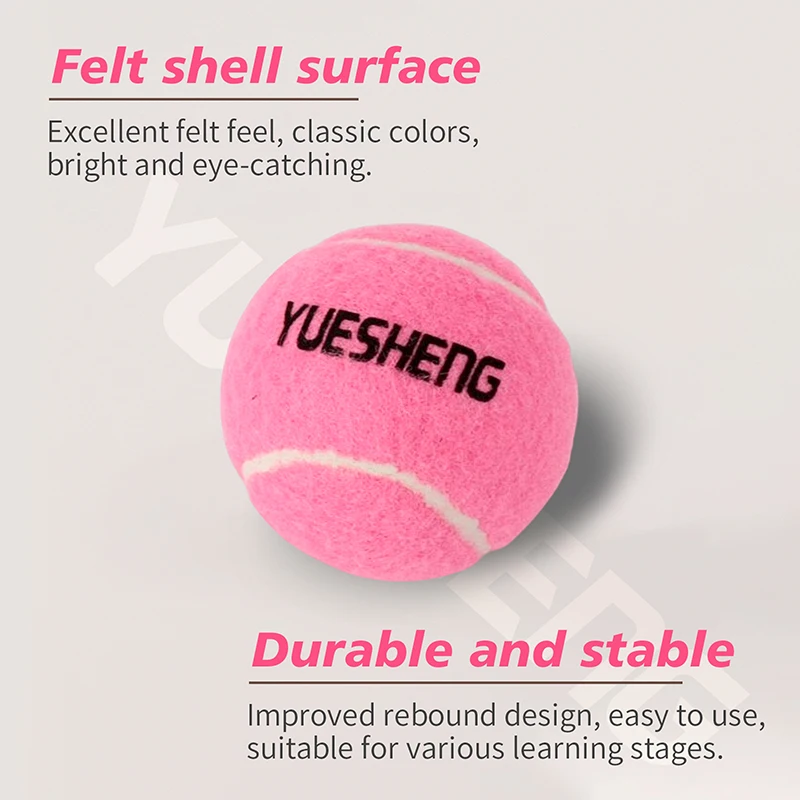 ピンクのテニスボールは、犬のテニスボールの練習のためのメッシュバッグ付きのトレーニングスポーツの弾むボールの前の初心者です  AliExpress Mobile