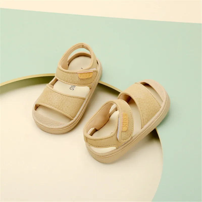 New Summer Baby Shoes For Boys Leather Closed Toe Girls Sandals Soft Sole Non-slip Fashion Toddler Kids Sandals 15-25