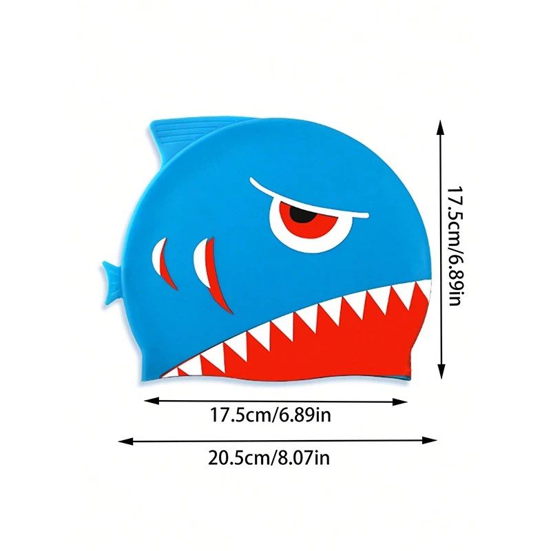 Children's Cartoon Silicone Swimming Hat Shark Silicone Swimming Hat Butler Head Cute Personalized Printed swimming cap