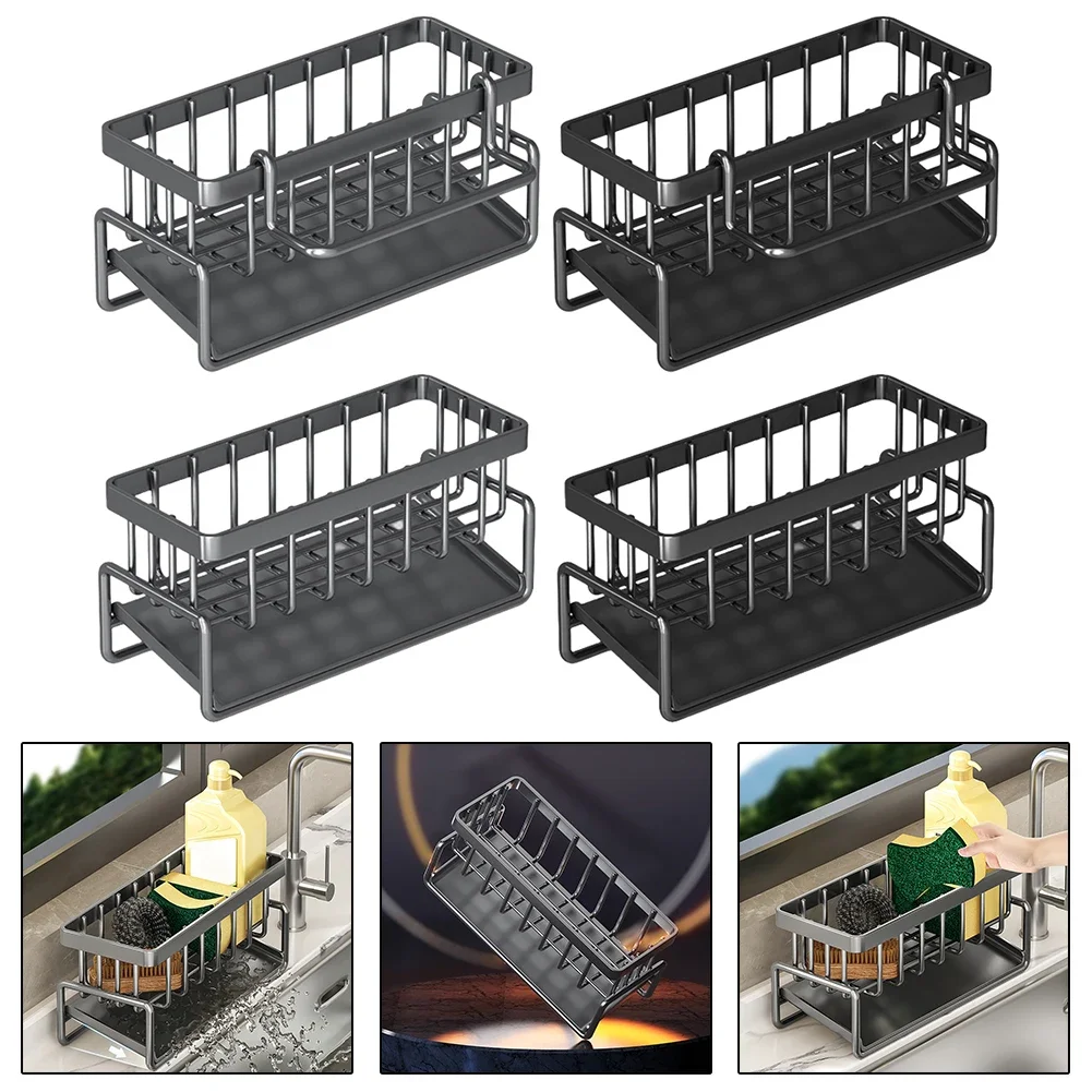 Sink Drain Rack Kitchen Stainless Steel Sponge Storage Faucet Holder Soap Drainer Towel Rack Shelf Organizer Kitchen Accessories