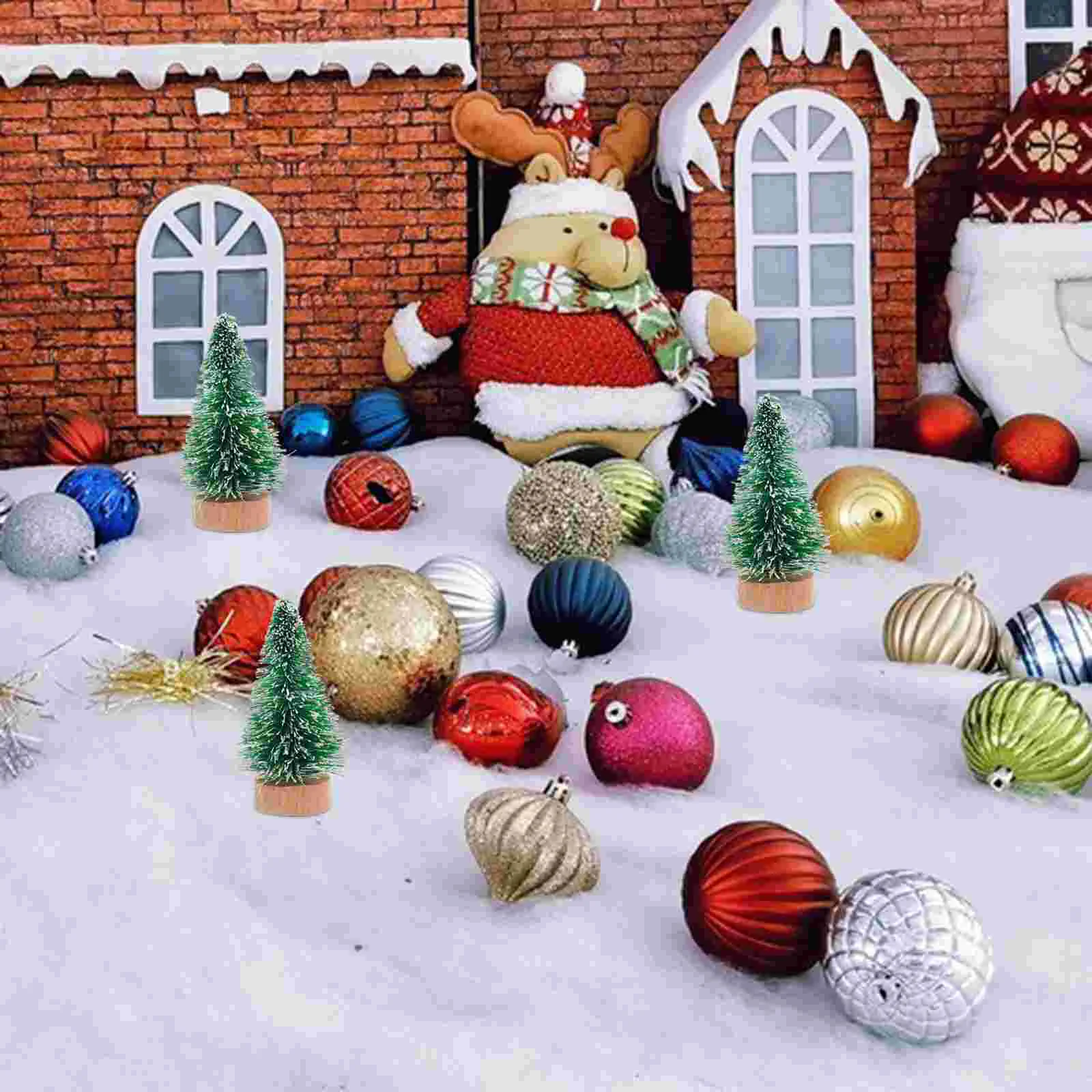 미니 크리스마스 트리 크리스마스 파티 장식, 소나무 장식 선물, 탁상용 나무 장식, 식탁 24 개