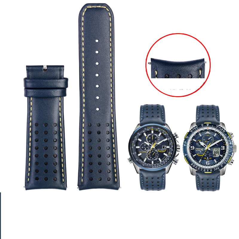 Correa de reloj de cuero genuino de 22 y 23 mm NUEVA para Citizen Blue Angel Generation AT8020-54L/JY8078 Segunda generación Air Eagle Cowhide