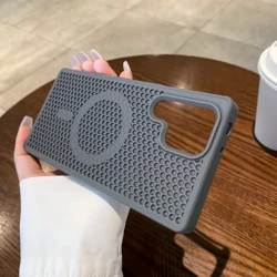 Luxury Honeycomb Cooling Magnetic Phone Case Cover for ZTE nubia RedMagic 10 Pro+ (GRAY)