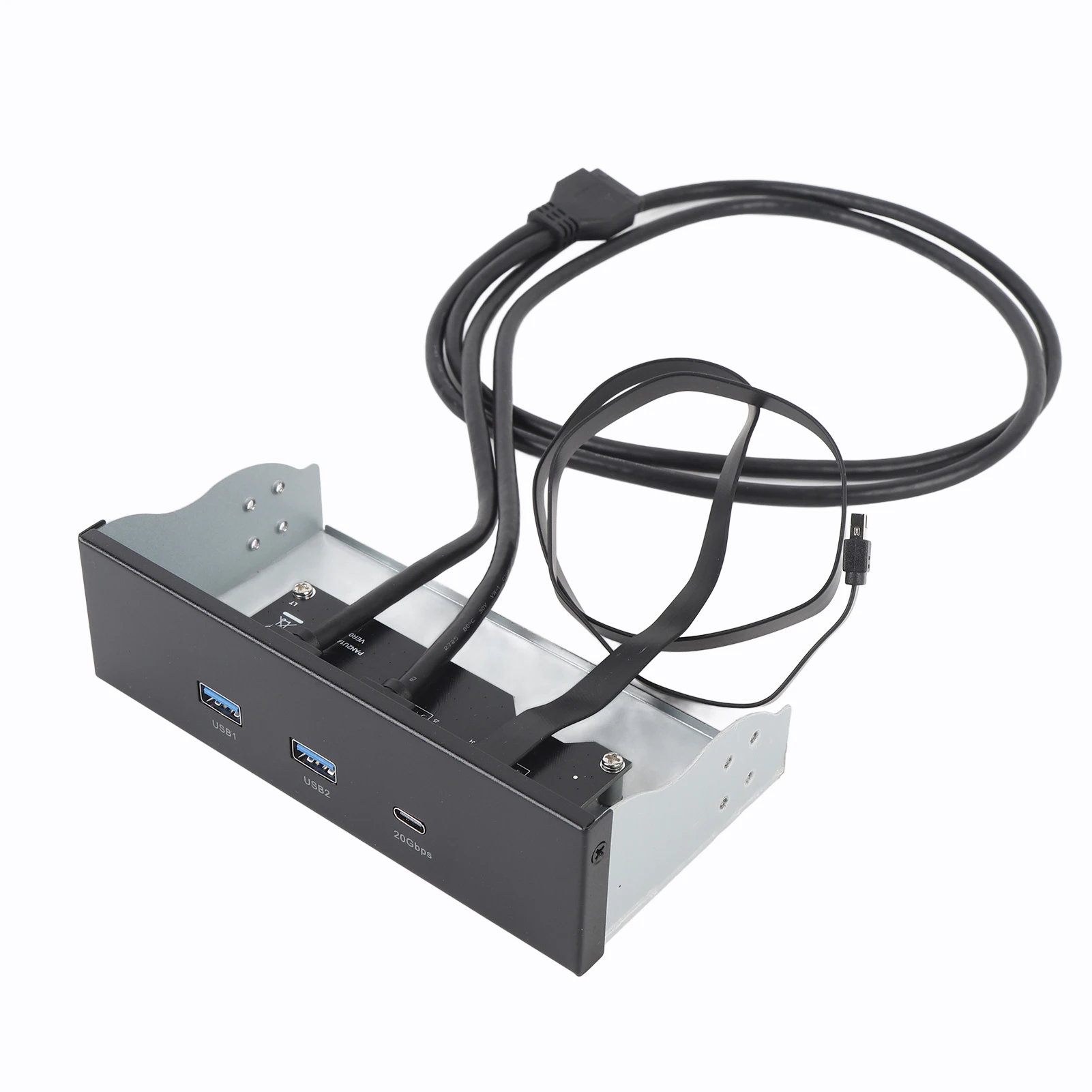 GRAUGEAR 3.5 Inch Front Panel Hub, 4 Ports Internal Metal USB Hub, 2X USB-C 10Gbps and 2X USB 3.2 Gen 2 Ports, USB3.2 Type-E Key-A 20-Pin Header & 15-Pin SATA Power GRAUGEAR 3.5 Inch Front Panel Hub, 4 Ports Internal Metal USB Hub, 2X USB-C 10Gbps and 2X USB 3.2 Gen 2 Ports, USB3.2 Type-E Key-A 20-Pin Header & 15-Pin SATA Power