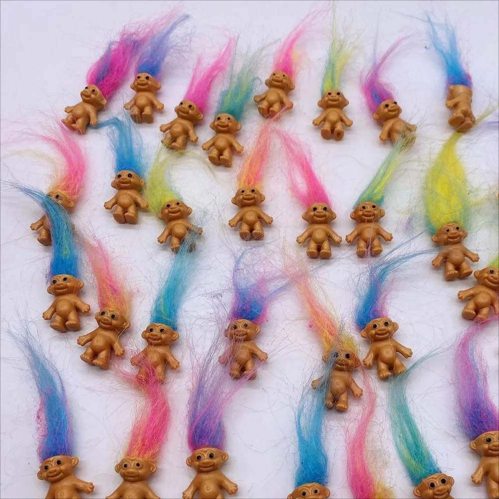 Troll-Puppen, Vintage Trolls Glückspuppen-Figuren, Bunte Niedliche Kleine Charaktere Kollektion, Partyzubehör, Weihnachten, Halloween