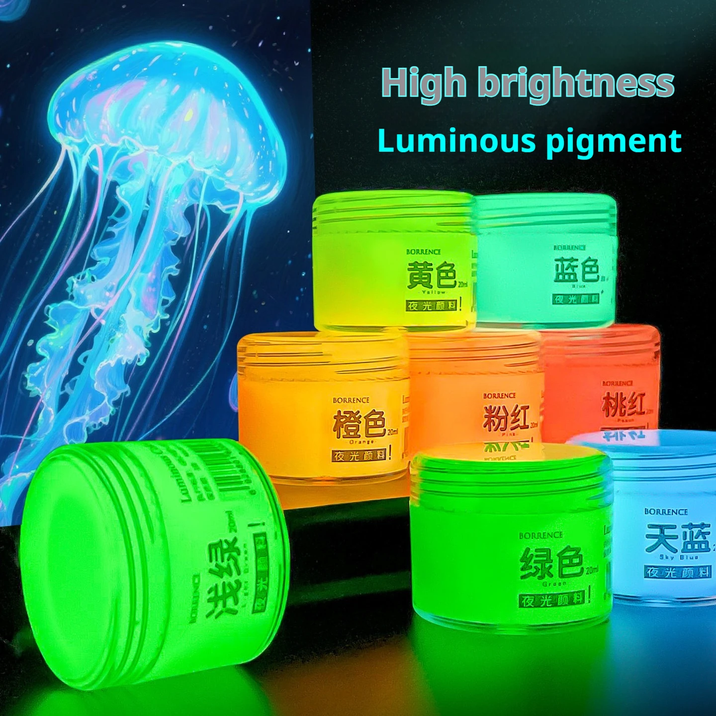Glow-in-the-dark pigment 20ml fluorescent acrylic luminous paint DIY