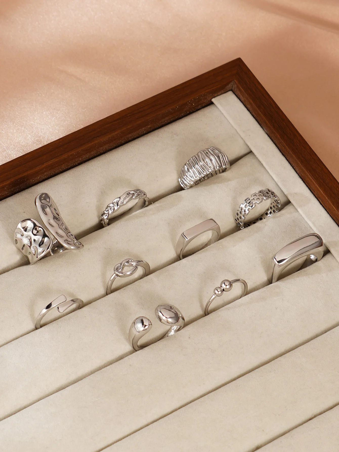 10pcs Retro Silver Rings Set for Women