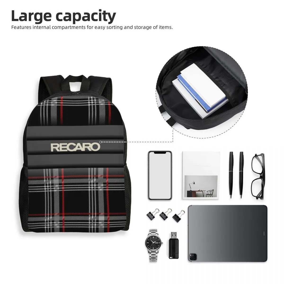 Personalized Recaros Backpacks Men Women Casual Bookbag for College School Bags school bag