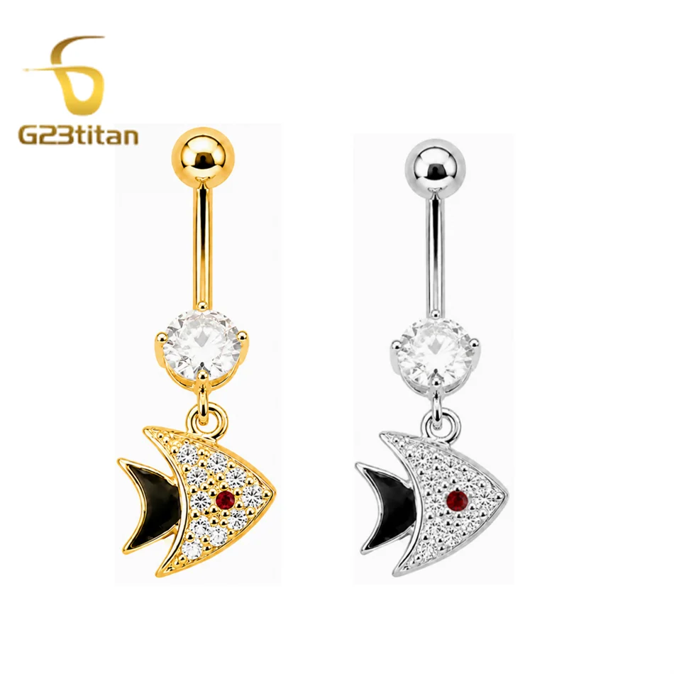 Neo-Gothic Red Zircon Eye Belly Ring with G23 Titanium Barbell - Bold Beach Jewelry