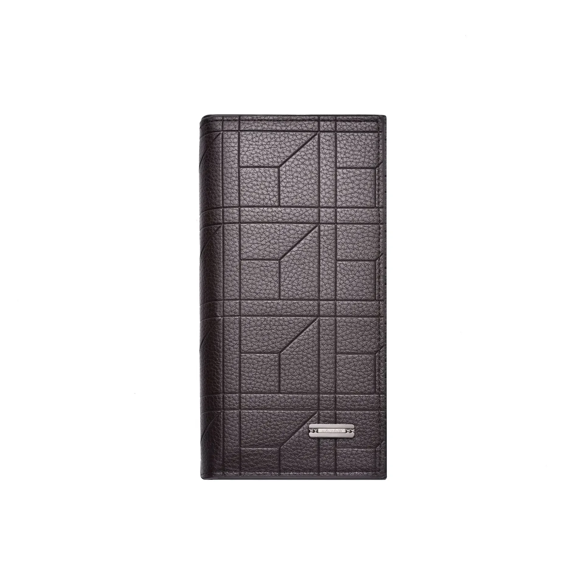 Portafogli Lungo Da Uomo In Pelle PU Con Cerniera – 8 Scomparti Per Carte + Portamonete – Nero E Caffè – Con Cinturino Da Polso
