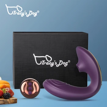 Tracy's Dog 2 in 1 Clit Stimulation Licking Vibrator And Slap Dual Function Couples Adult Vibration Sex Toys For Women 1