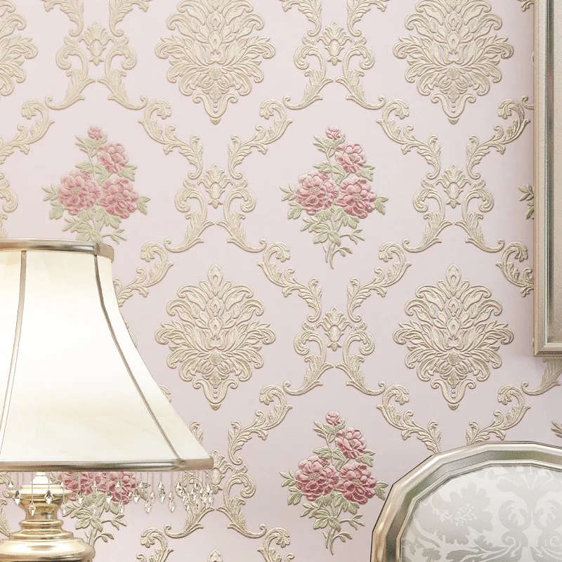 

3D Embossed European Style Large Flower Wallpaper Living Room Bedroom Hotel Hotel Wall Decoration Wallpaper