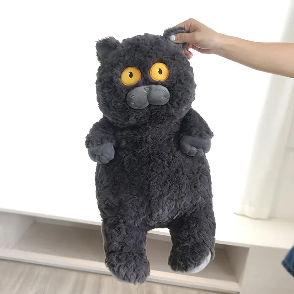 

40cm Simulated Morose Cats Stuffed Plush Toys Cute Big Eyes Black Cat Baby Comfort Dolls Birthday Gifts For Children Girls