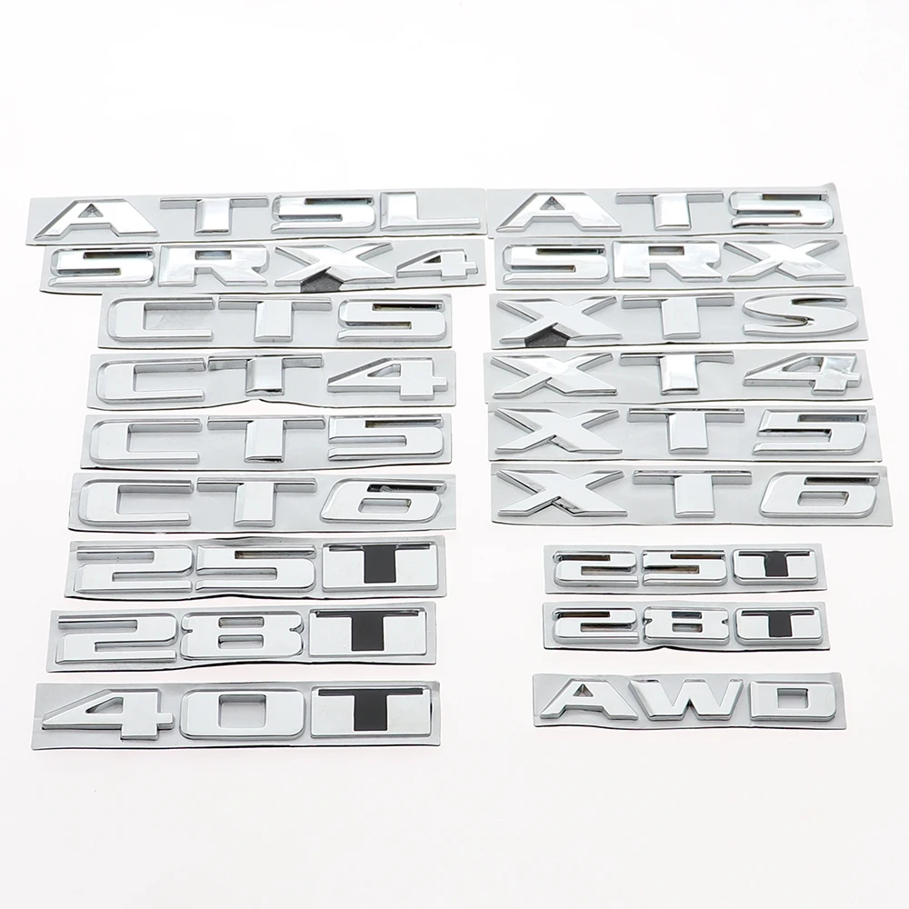 1PC 3D 금속 자동차 로고 스티커 테일 배지 자동차 리어 트렁크 엠블럼 데칼 (ATS SRX SRX4 CTS CT4 CT5 CT6 XTS XT4 XT5 XT6 AWD KDLK 용)
