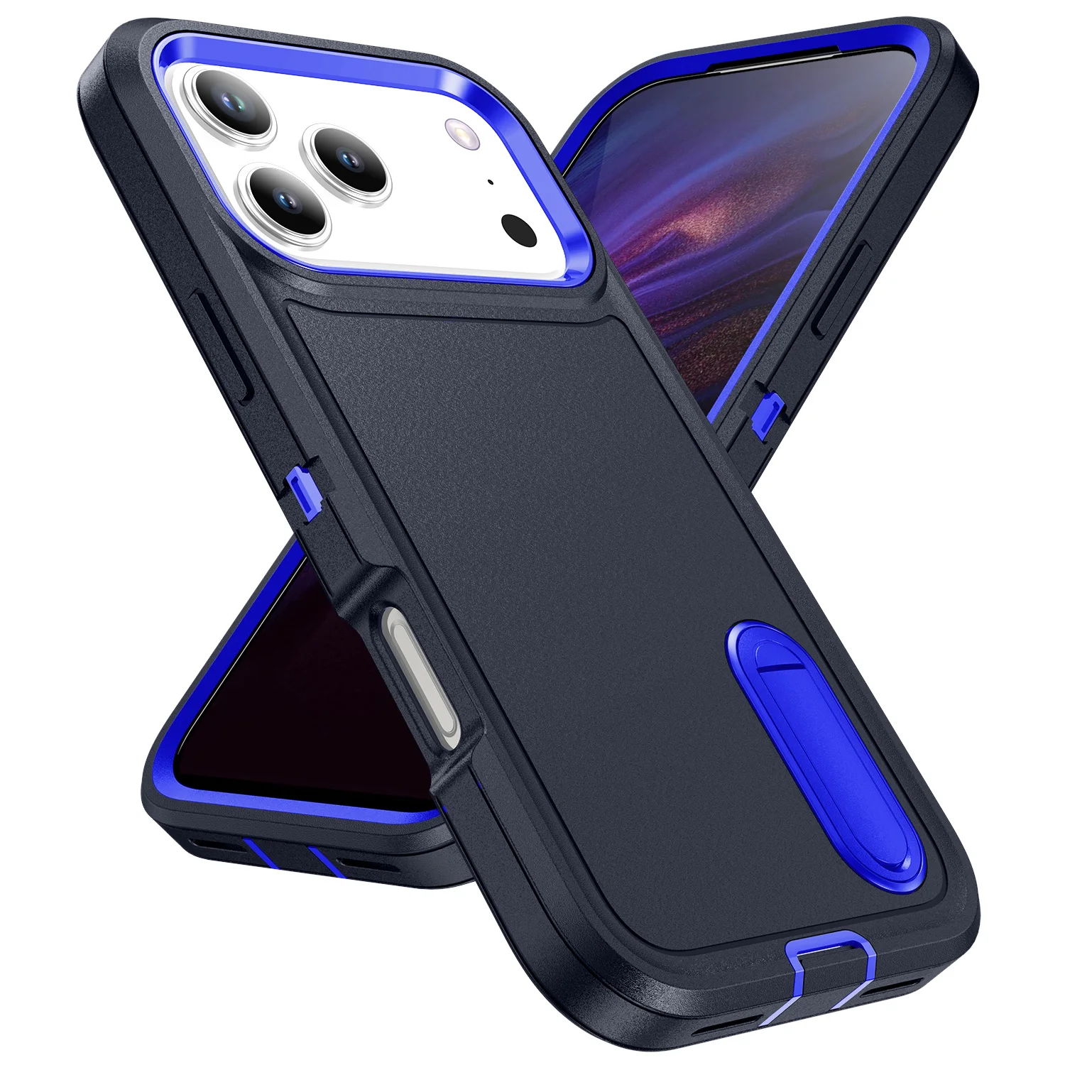 Ultimate 3-in-1 Hybrid Military-Grade Anti-Shock Phone Case with Hard Holder