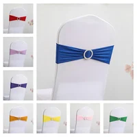 100/50/10pcs Elastic Chair Knot Wedding Decoration Buckle Sashes Back Cover Mariage Hotel Home Seat Elegant Modern Ribbon Decors 2