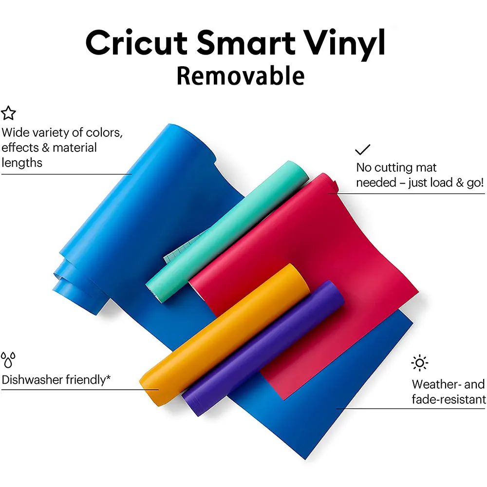 cut Smart Removable Vinyl for cut Explore 3 and Maker 3 for Create DIY Projects Decals Stickers & More for Outdoor Indoor