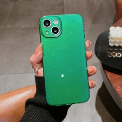 Radiant Neon Glitter Shockproof Soft Silicone Case - Bling Fluorescent Color Protection for iPhone 14 (Dark Green)