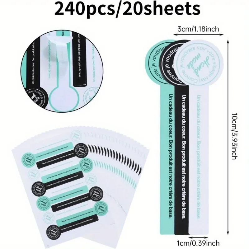 Handmade Stickers Black Lollipop Design Long Handmade Cake Packaging DIY Product Seal Stickers Stationery Stickers Gift Tags