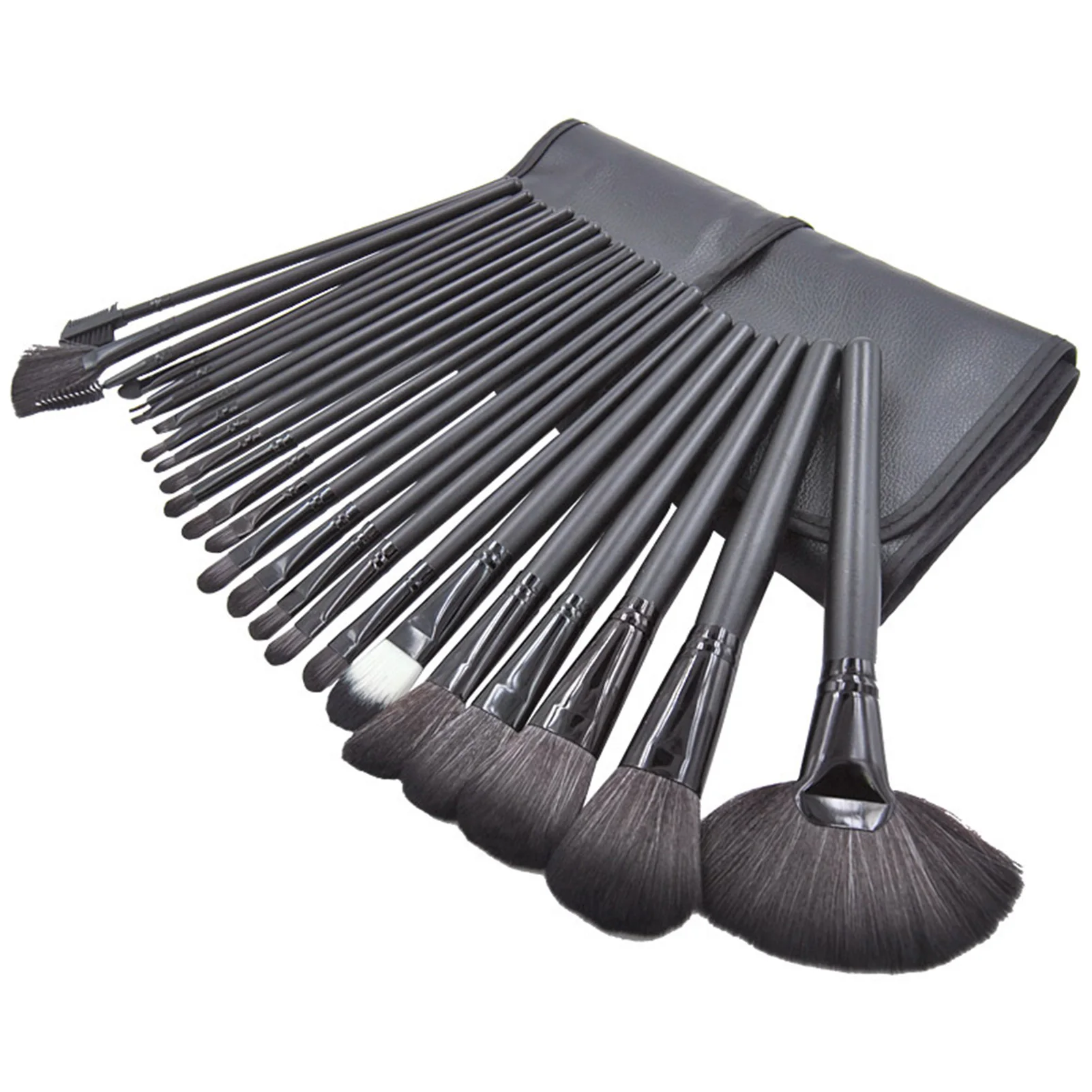 24pcs Portable Makeup Brush Kit Synthetic Fiber Bristles Makeup Brushes