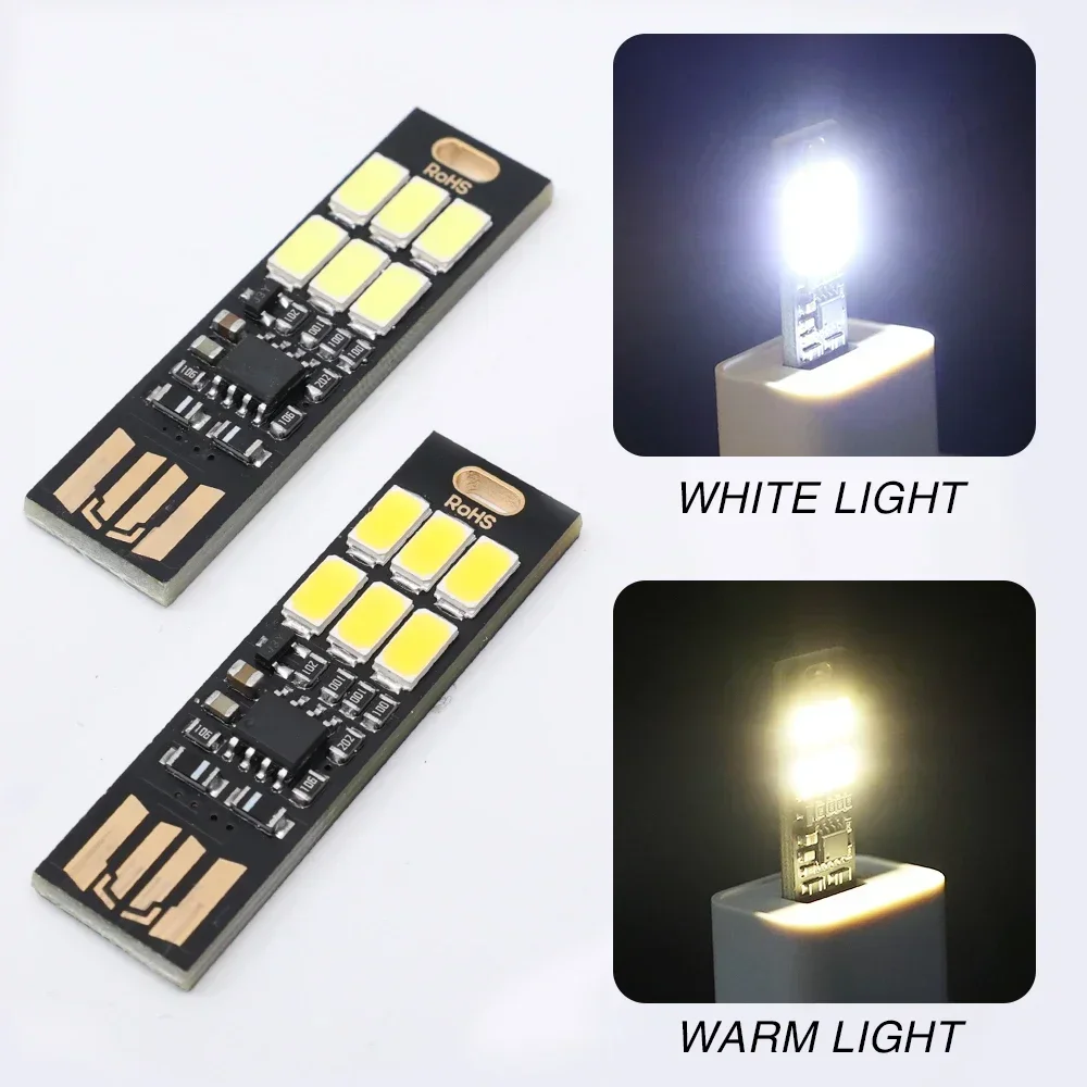 LED Light 10-1Pcs LED Circuit Boards USB Keychain Bright 6 LEDs Mini Lamp