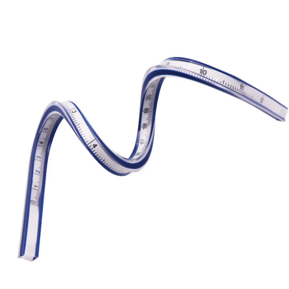 30cmSoftFlexibleFlexibleCurveRulerEnglishandMetricScaleCurved
